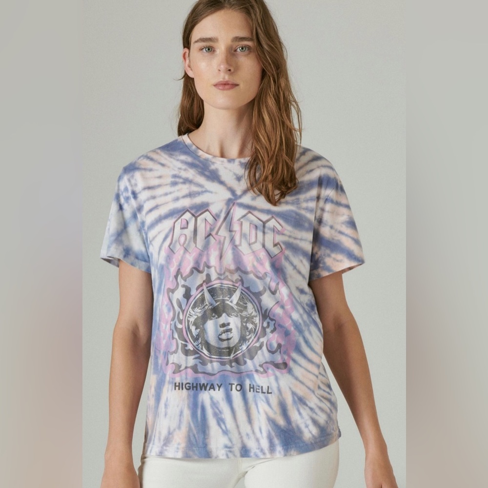 Lucky Brand AC/DC Highway To Hell Tye Dye Shirt, Medium
